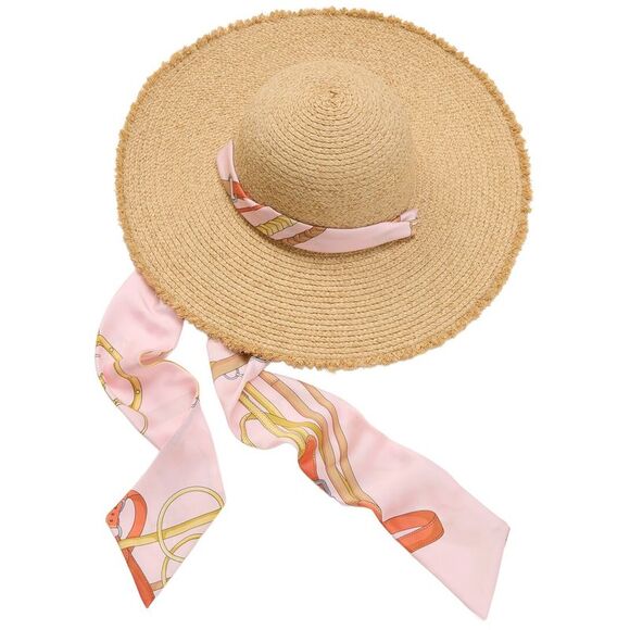J.Mclaughlin Brooke Raffia Hat Pink